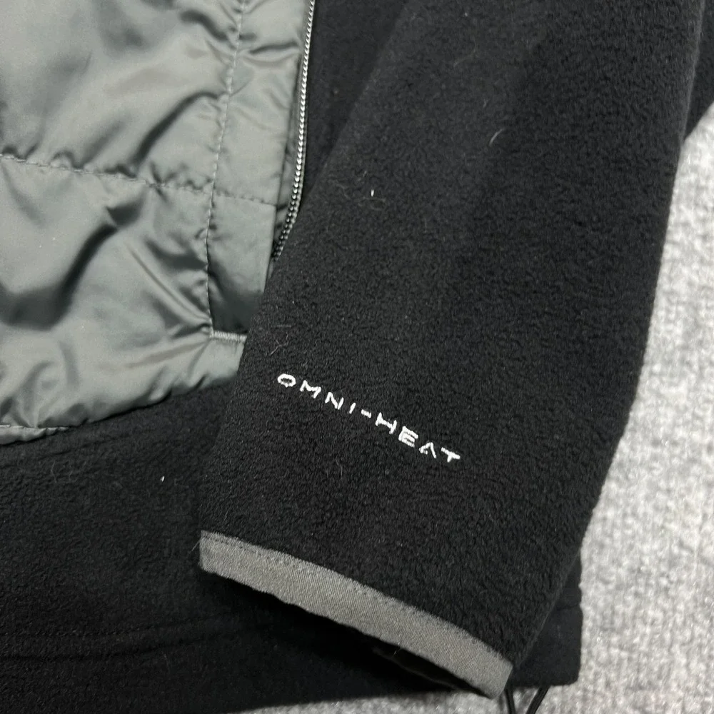 Columbia Omni-Heat Jacket Womens Large Black Fleece Lined Full Zip Canvas Credit - Picture 4 of 12